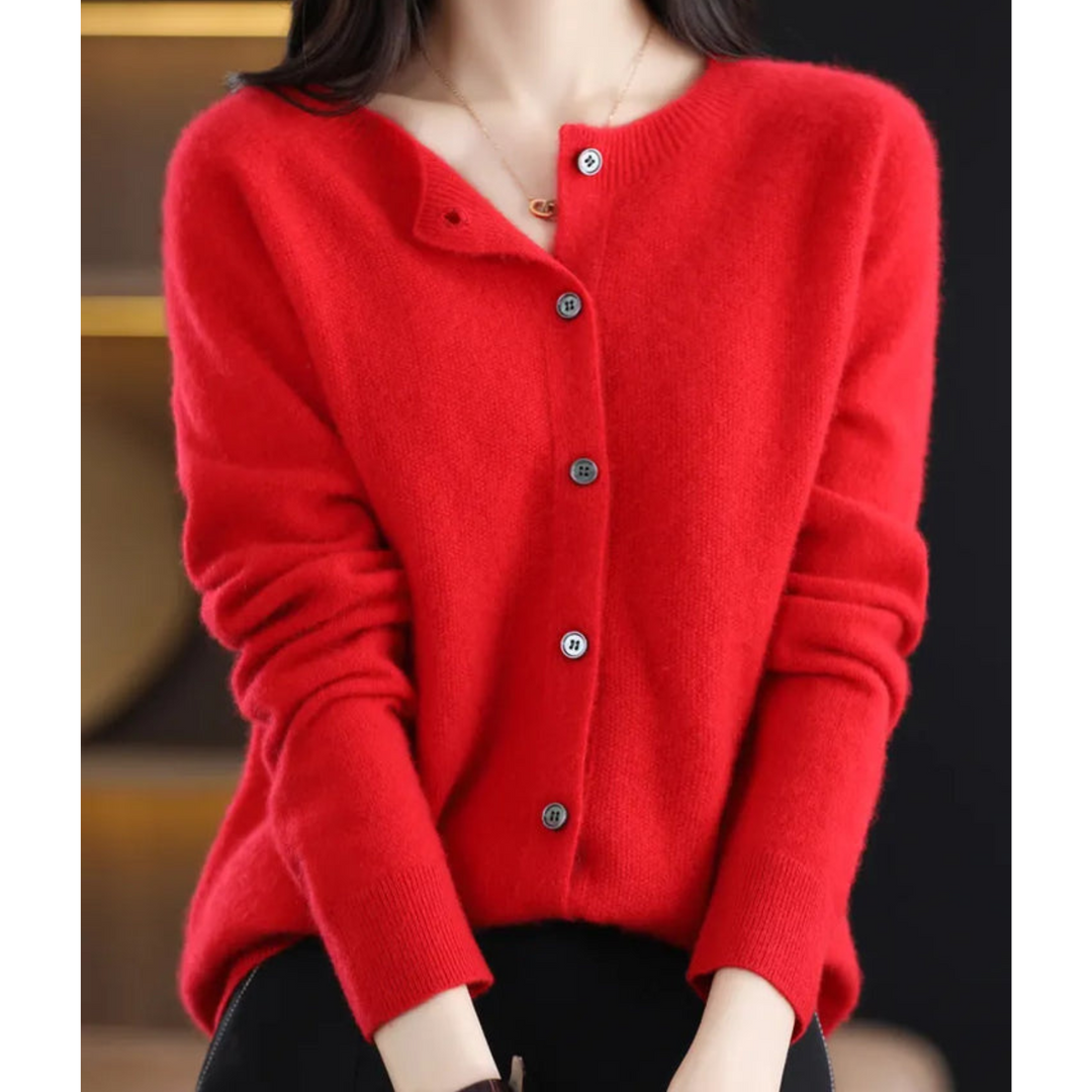 Tijdloos damesvest met o-hals, knoopsluiting, veelzijdig voor een elegante laagjeslook.