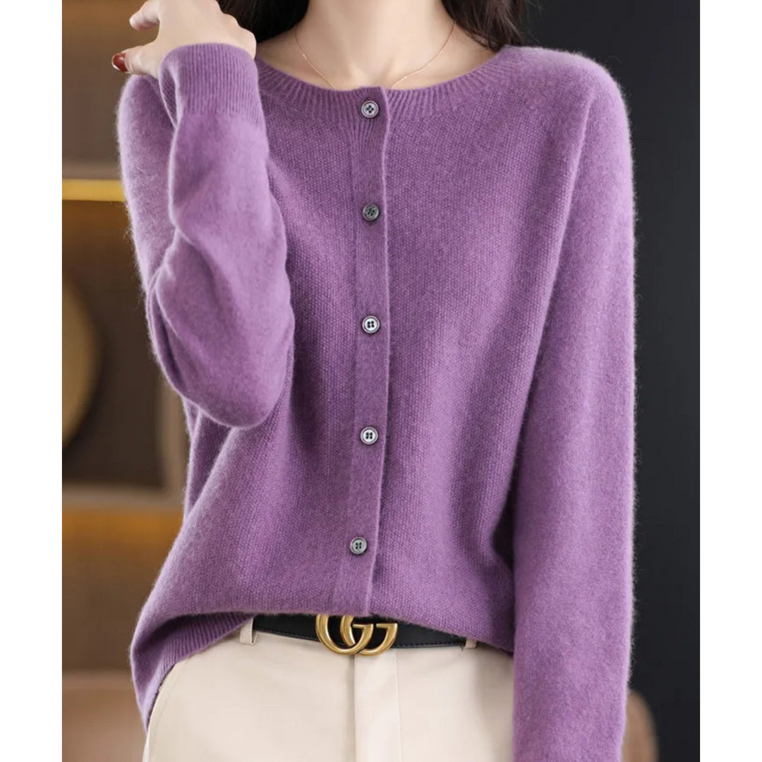 Stijlvol damesvest met o-hals, knoopsluiting, ideaal voor een elegante outfit.