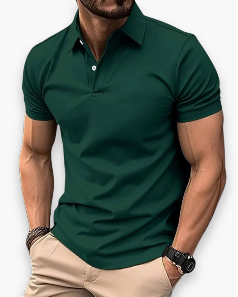 Elegant heren zomer poloshirt met korte mouw; ademend en comfortabel voor stijlvolle casual looks.
