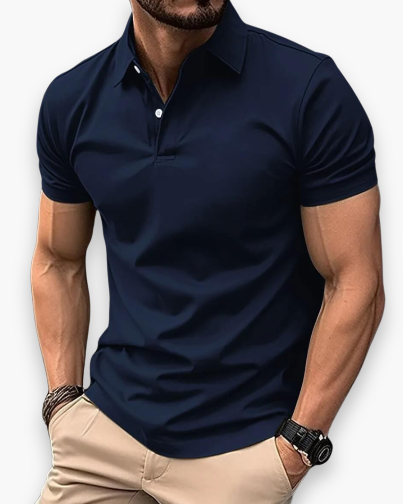 Stijlvol heren smartcasual poloshirt, perfect voor een elegante zomerse look. Zacht en ademend.