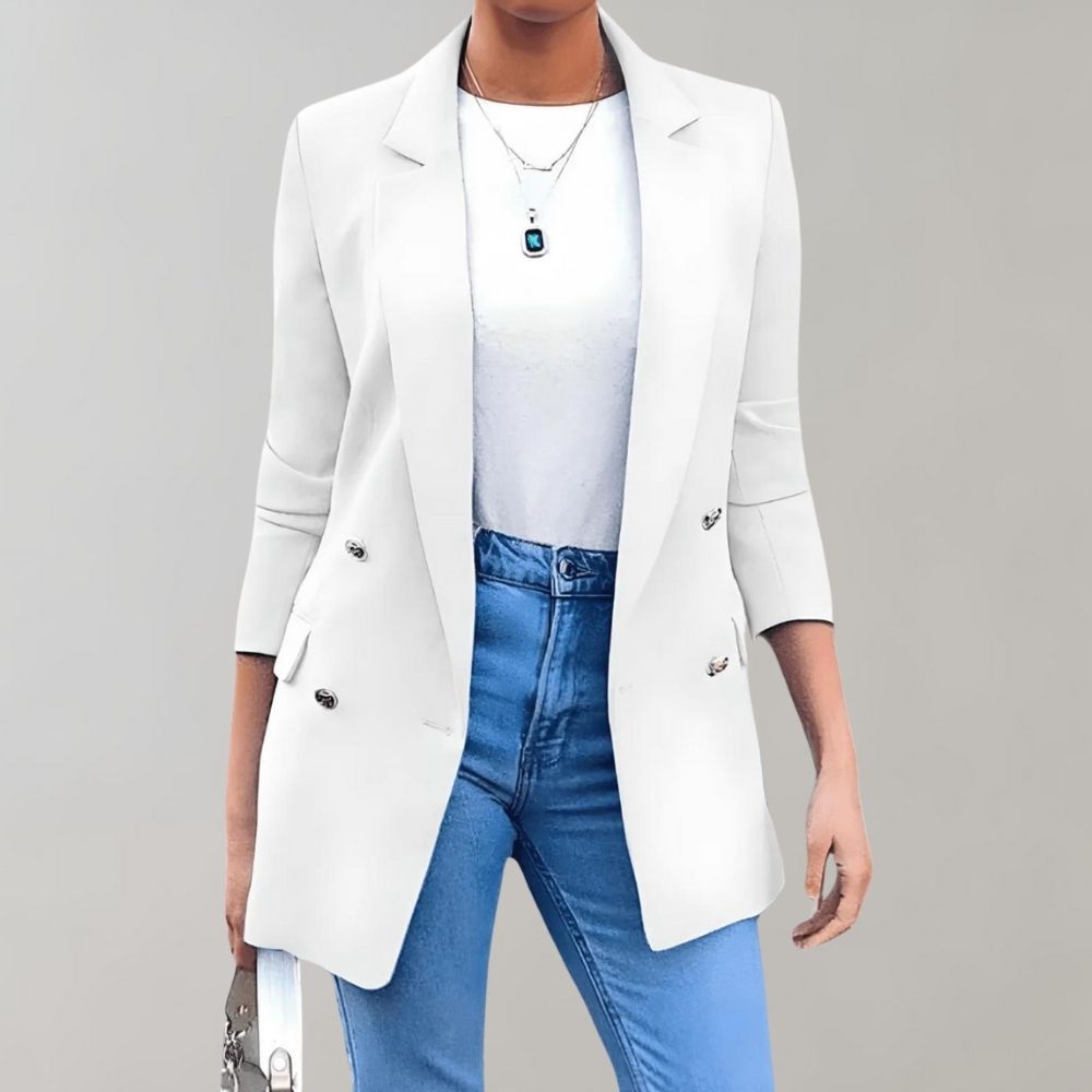 Zakelijke dames blazer, comfortabel en chic, ideaal voor kantoor outfit of professionele damesmode.