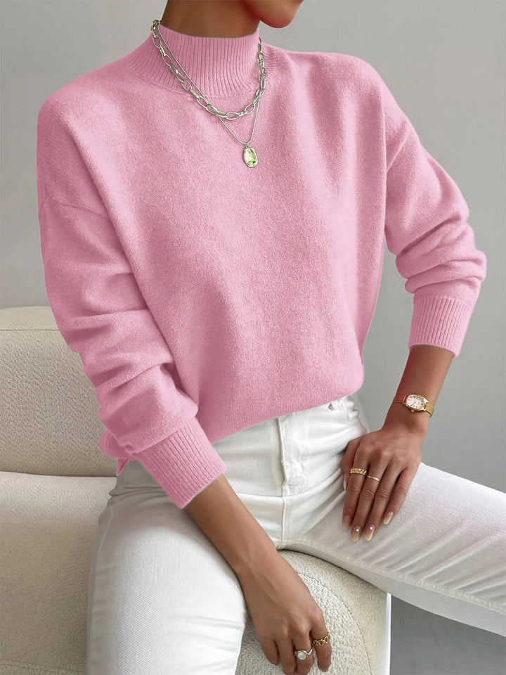 Comfortabele dames coltrui met elegante hoge hals, perfect voor een tijdloze, modieuze look.
