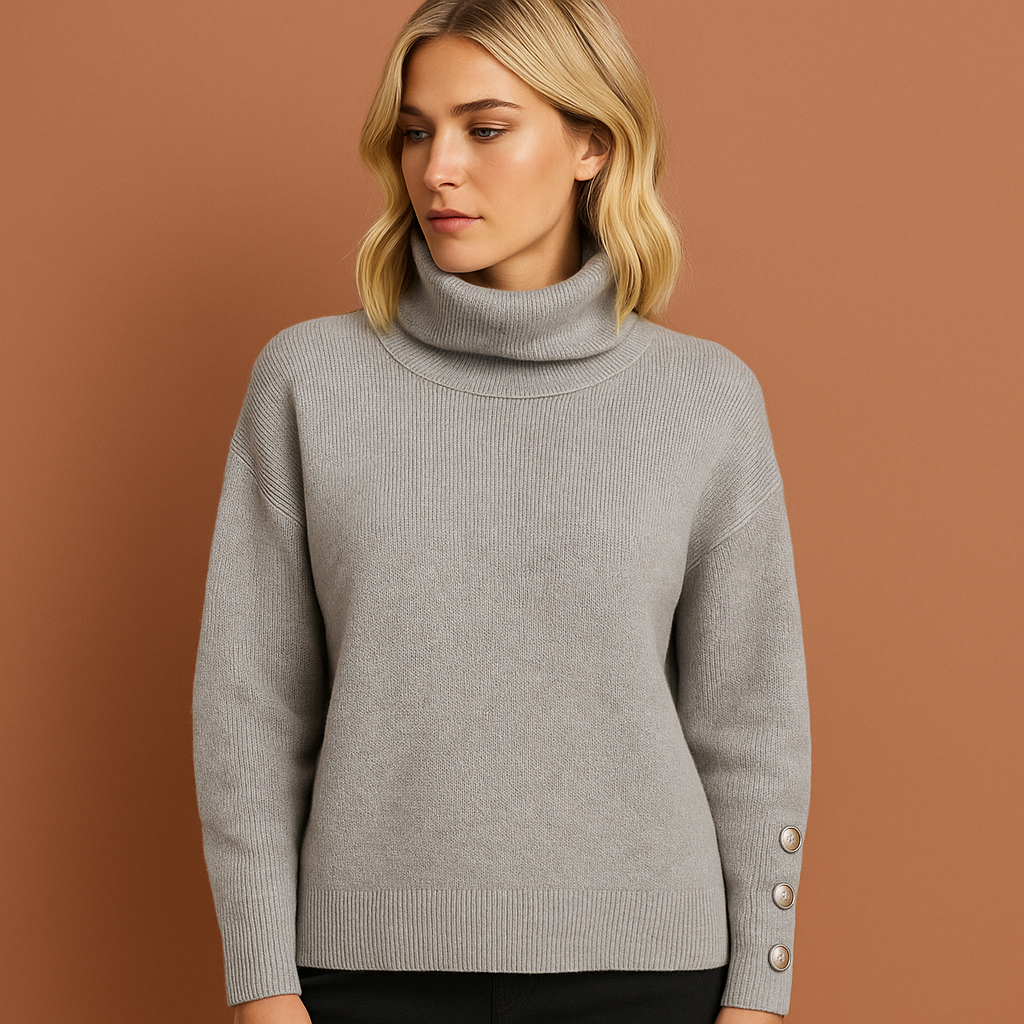 Warme dames coltrui met stijlvolle, hoge kraag, essentieel voor comfort en elegantie in de winter.