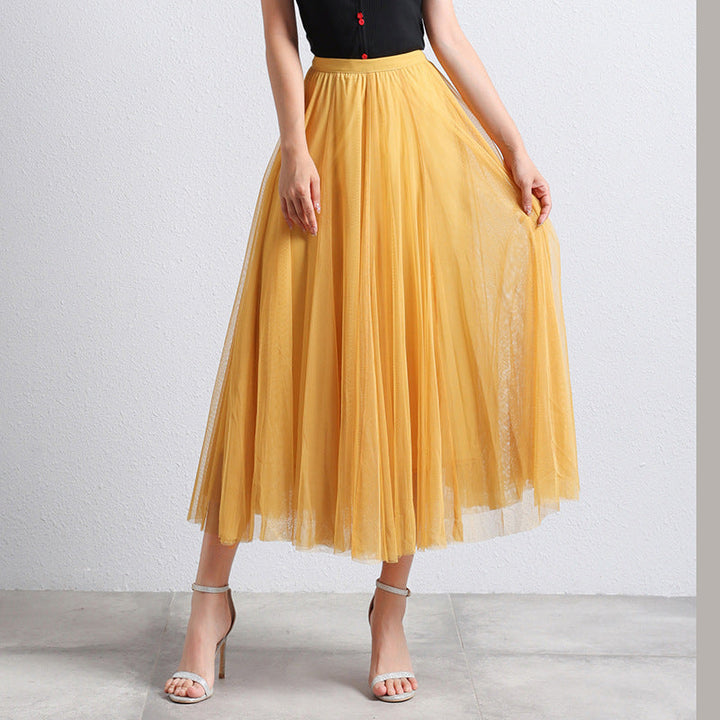 Elegante A-lijn maxi rok voor dames, met luchtige gelaagdheid en een feestelijke touch.