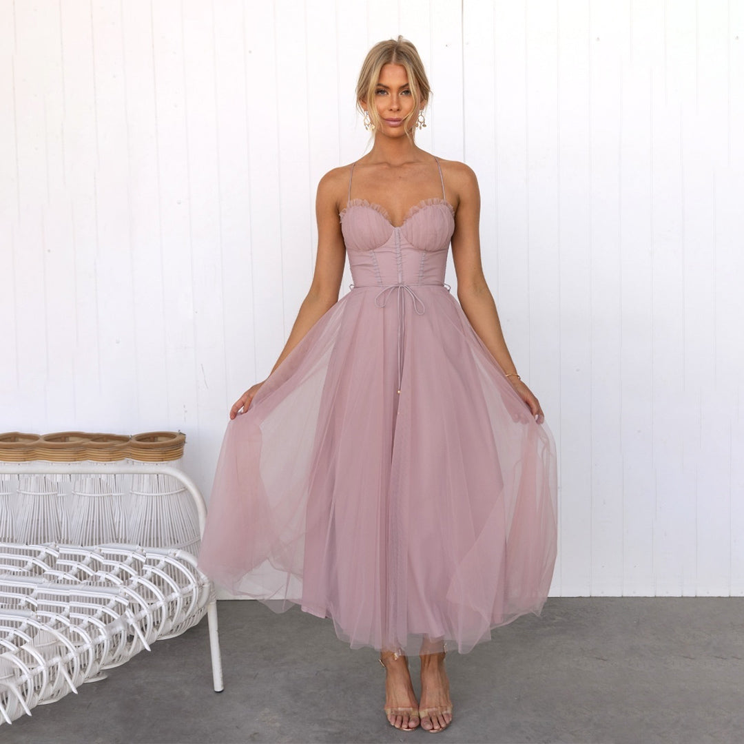 Flatterende dames midi jurk, elegant en comfortabel, perfect voor elke gelegenheid. Zomerse chic.