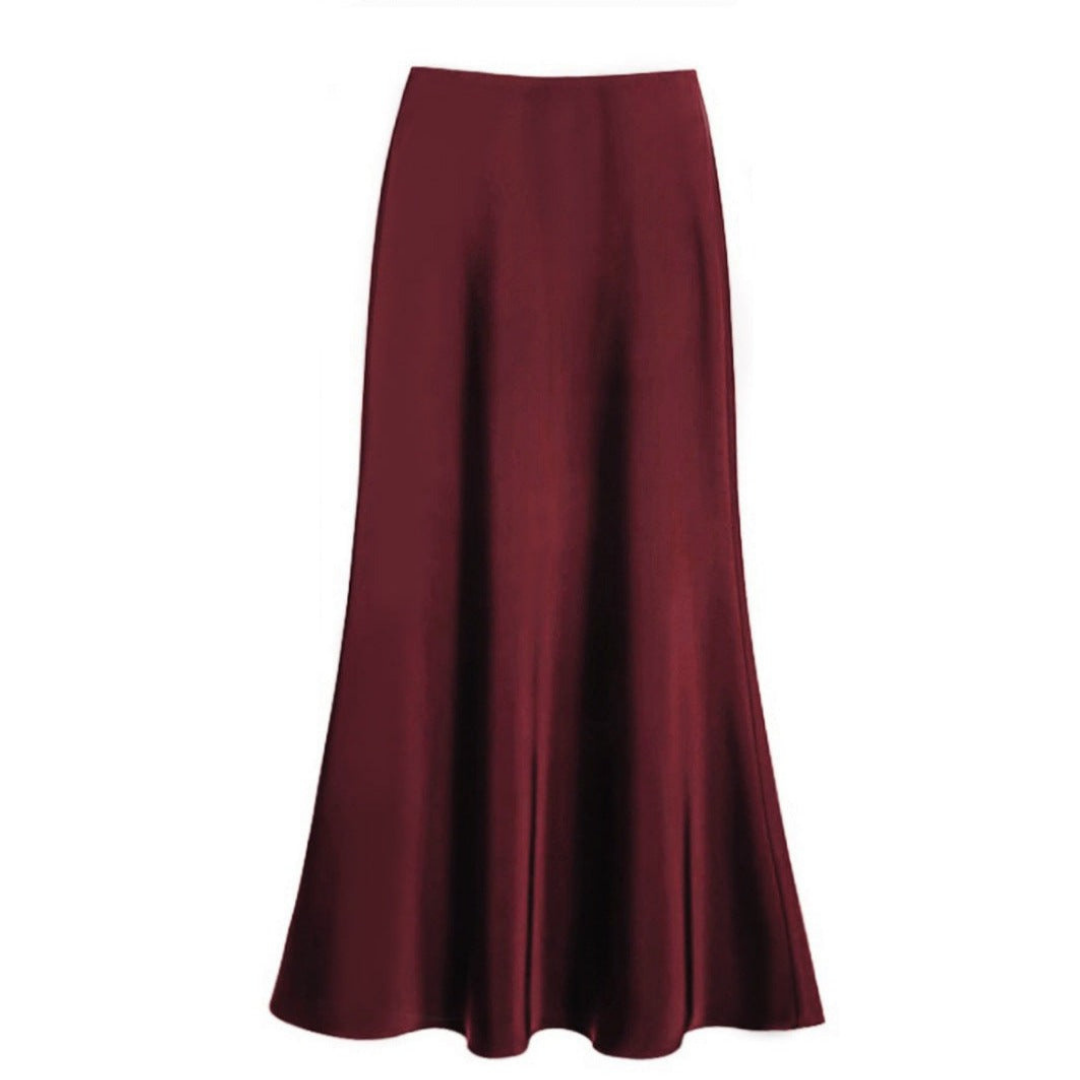 Veelzijdige midi rok met subtiele glans voor dames, ideaal voor feestelijke of zakelijke outfits.