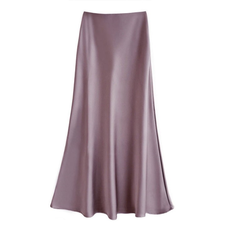 Dames elegante midi rok. Vloeiende pasvorm en subtiele glans voor een moderne en chique uitstraling.