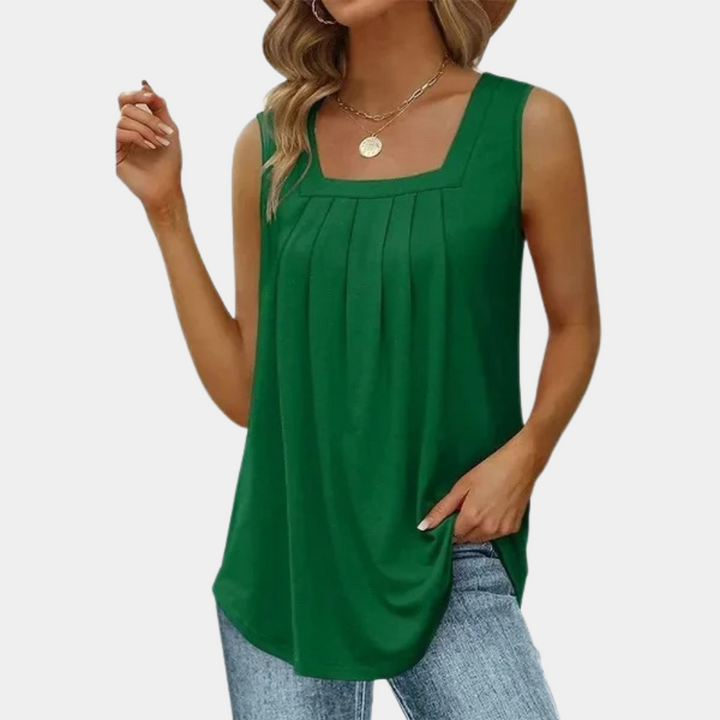 Veelzijdige mouwloze top voor dames met stijlvolle vierkante hals, een must-have voor zomerse dagen.
