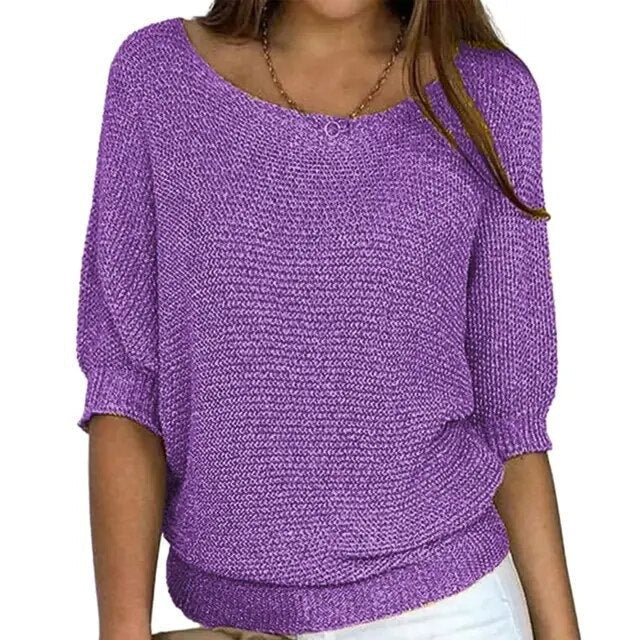Elegante dames sweater met ruches detail, effen kleur, medium stretch, warme acrylstof, perfect voor koudere maanden.