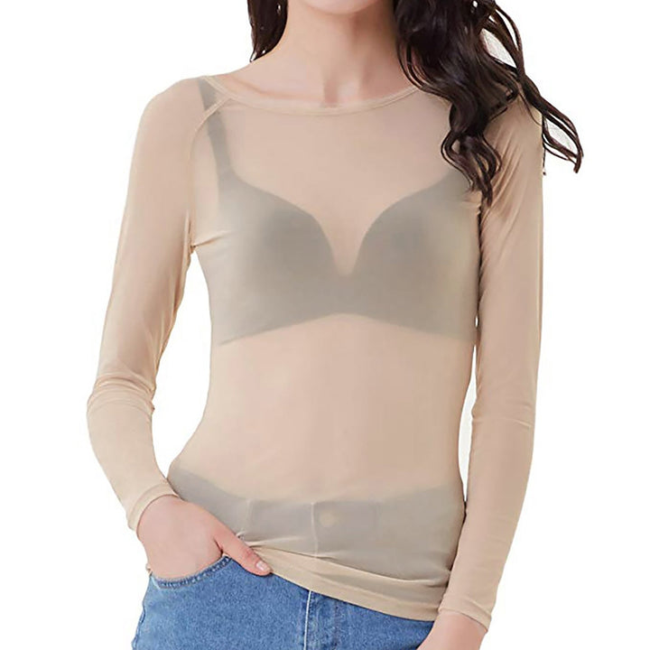 Modieuze dames top met lange mouwen, essentieel voor elegante laagjes kleding. Combineer casual of formeel.