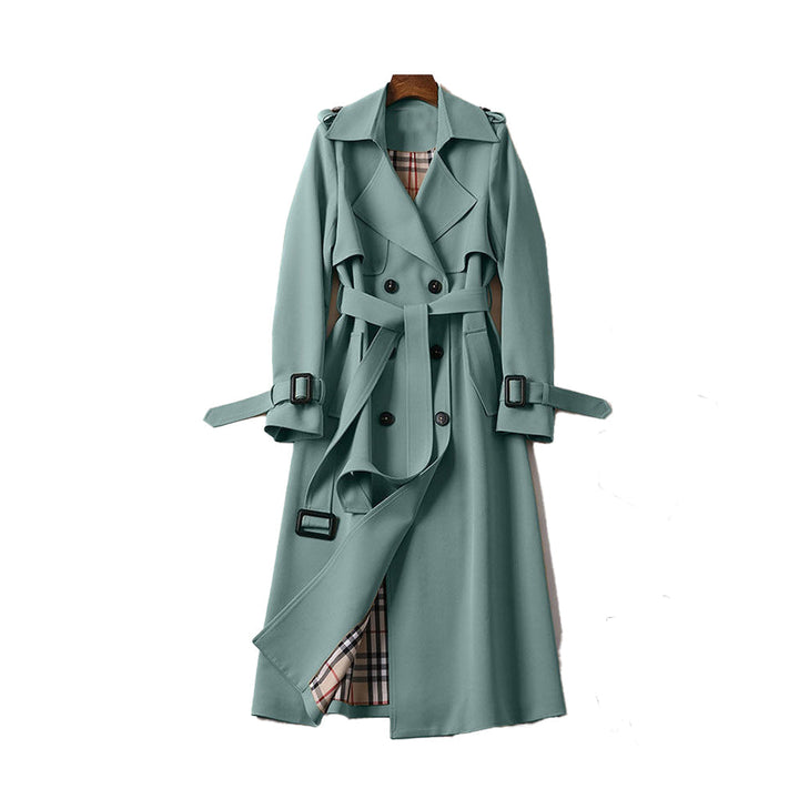 Lange dames trenchcoat: Veelzijdige stijlvolle jas voor herfst en lente, combineert comfort en klasse.