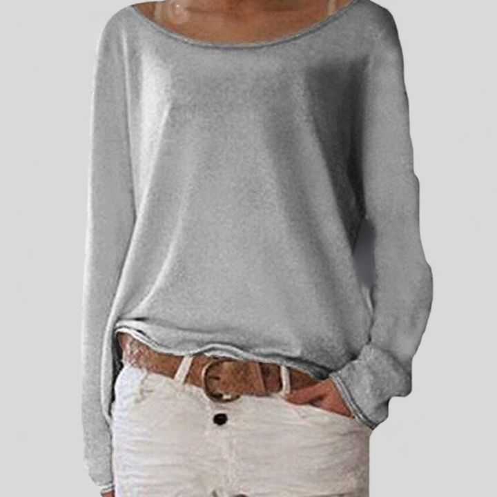 Elegante dames trui met wijde hals en losvallende pasvorm, perfect voor comfortabele lente/zomer casual mode.