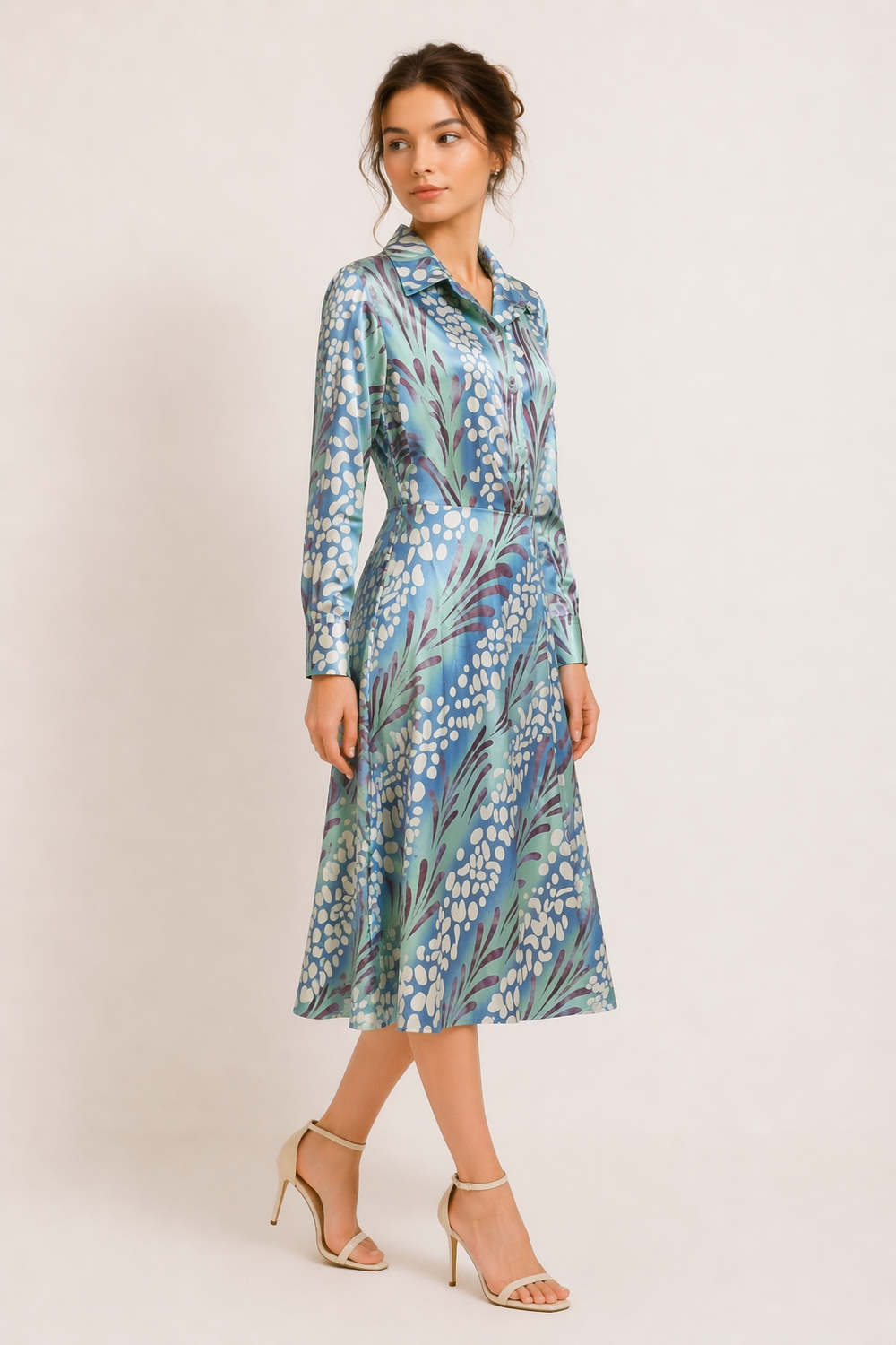 Comfortabele tweedelige damesset: stijlvolle blouse en bijpassende rok met opvallende print voor casual look.