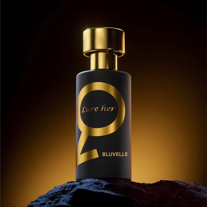 Elegante fles Lure Her feromonen eau de parfum voor mannen, met krachtige en subtiele geur die aantrekkingskracht bevordert.