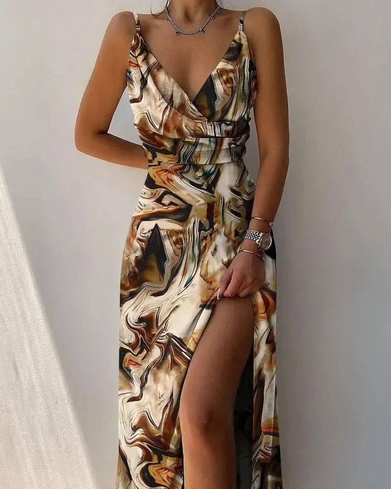 Moderne dames flowy feestjurk of strandjurk, veelzijdig en chique voor elke gelegenheid.