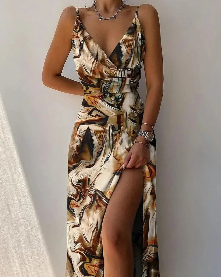 Moderne dames flowy feestjurk of strandjurk, veelzijdig en chique voor elke gelegenheid.