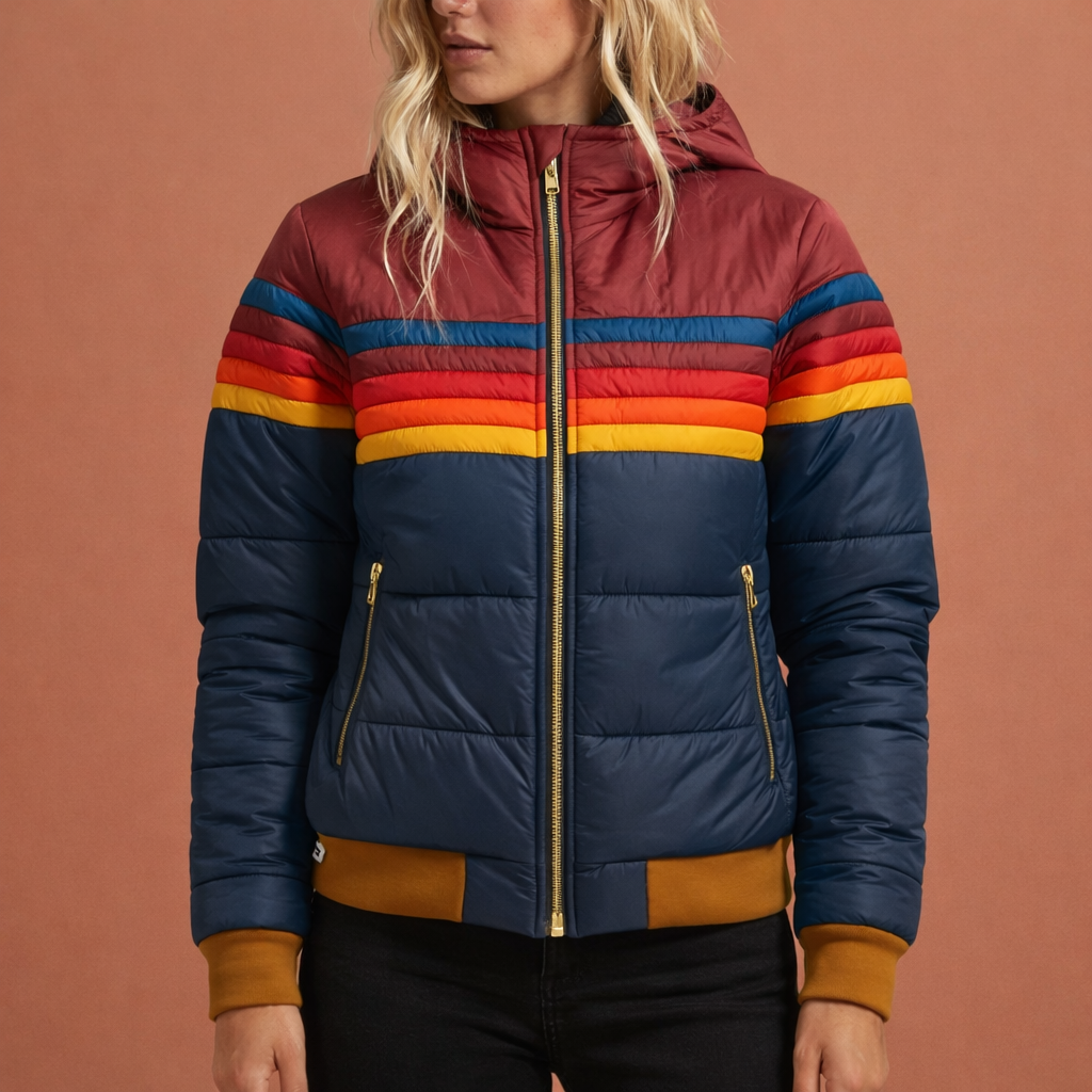 Comfortabele gewatteerde damesjas met capuchon, perfect voor casual stijl en warmte op koude dagen.