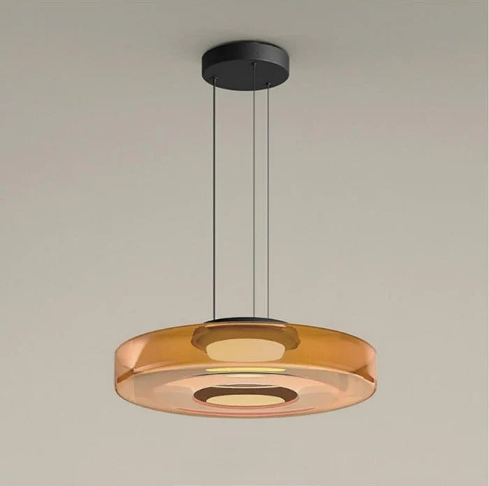 Elegante glazen hanglamp in Bauhaus-stijl, verstelbare LED-hanglamp, warm wit licht, modern design voor binnenshuis.