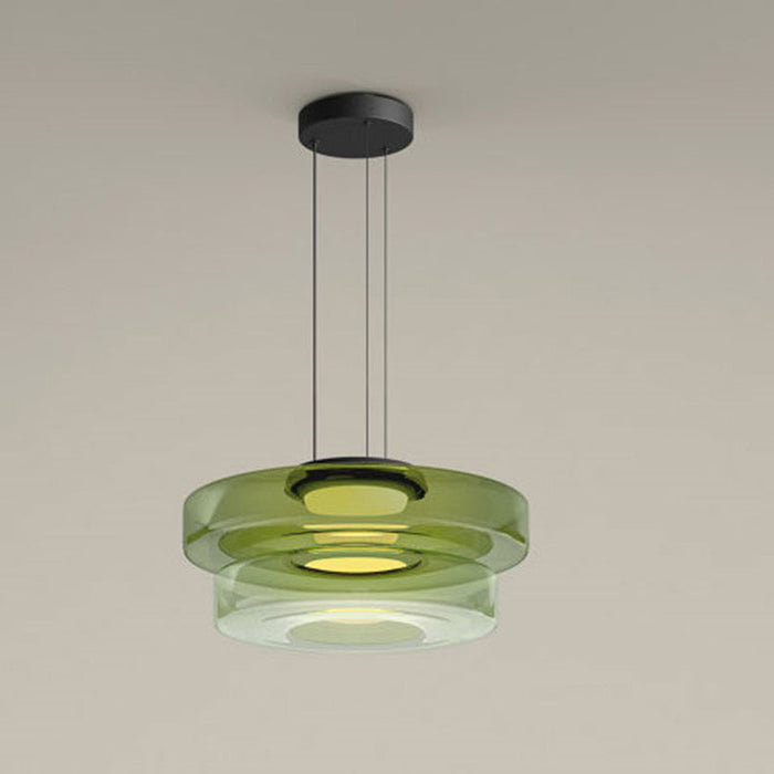 Elegante glazen hanglamp in Bauhaus-stijl, verstelbare LED-hanglamp, warm wit licht, modern design voor binnenshuis.