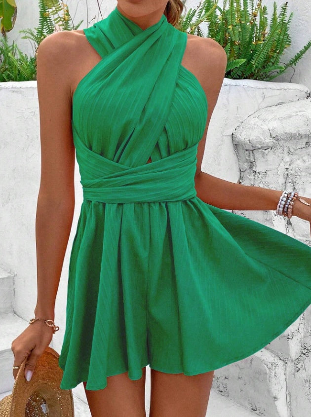 Trendy dames maxi jurk met halternek, elegant en luchtig. Een comfortabele zomerjurk voor diverse gelegenheden.