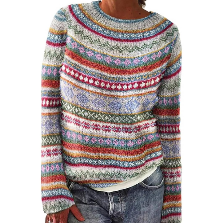 "Elegante groene wollen trui voor dames met klassieke snit, zacht en comfortabel voor koude dagen, perfect te combineren."