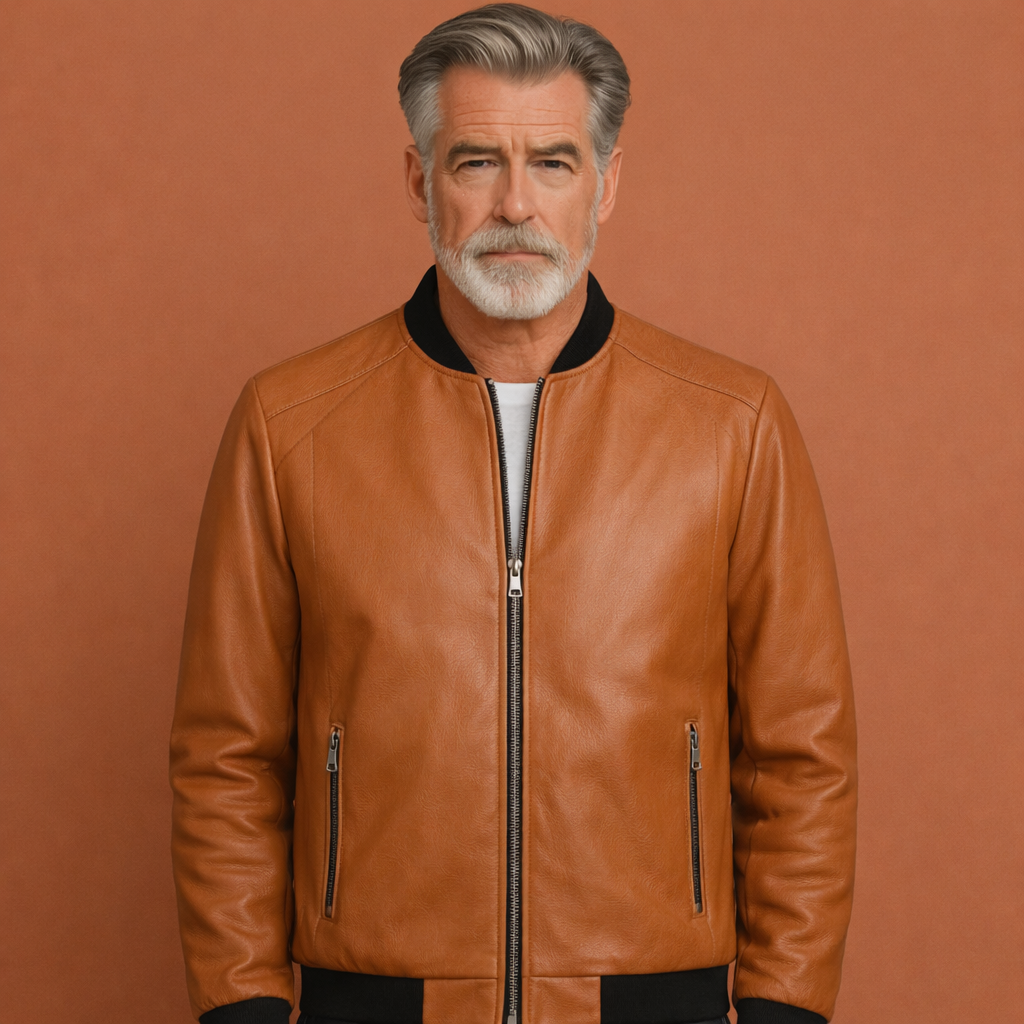 Elegante heren leren motorjas, stijlvol en comfortabel. Perfect bikerjack voor lente, herfst en casual gebruik.