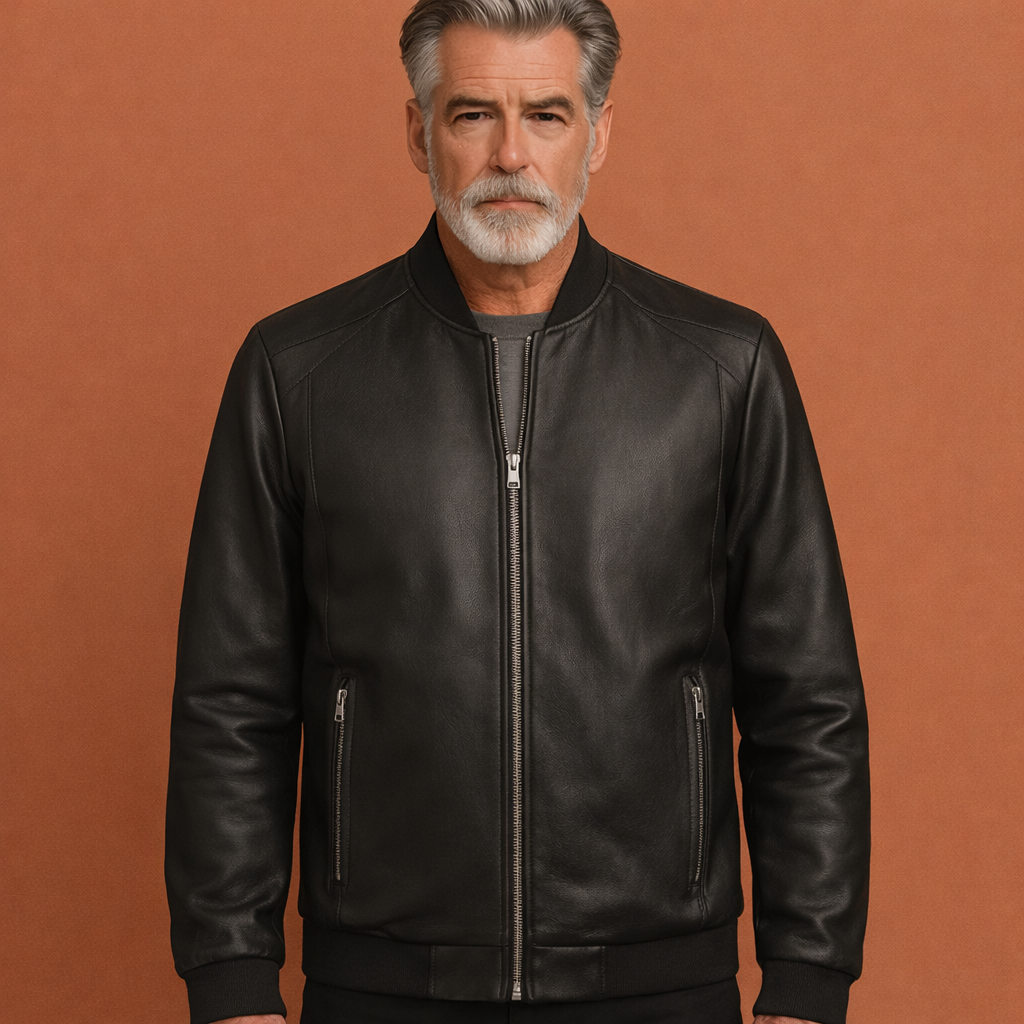 Heren leren bikerjack, comfortabel en elegant. Geschikt als lentejas, herfstjas en modieuze motorjas.