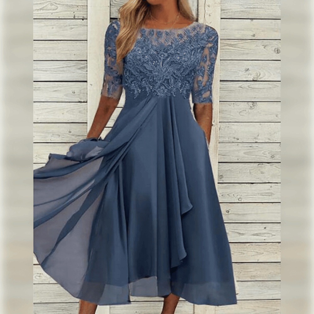 Elegante kanten zomerjurk voor dames, comfortabel en stijlvol. Perfect voor strand of feest. Diverse kleuren.