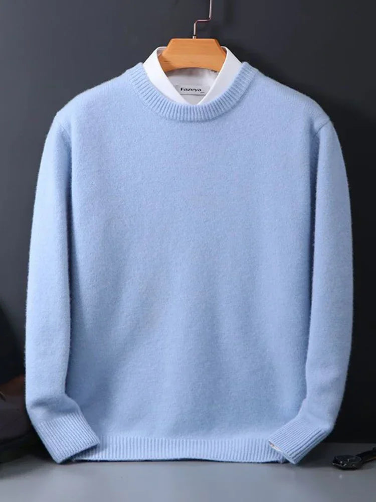 "Elegante kasjmier trui in diverse kleuren, zachte luxe stof, ideaal voor stijl en comfort op koude dagen."