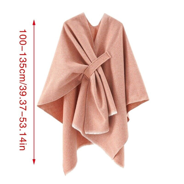 "Elegante katoenen poncho, stijlvolle cape in marineblauw, perfect voor dagelijks en formeel gebruik, lichtgewicht ontwerp."