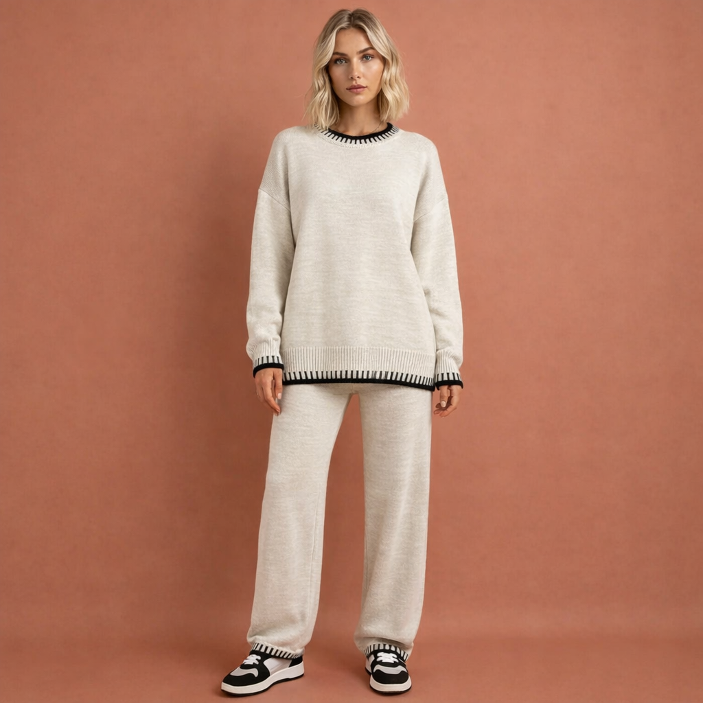 Elegante losvallende dames set, perfect voor comfort en stijl in lente/herfst.