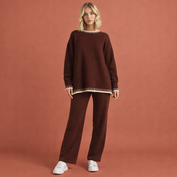 Complete losvallende dames set, comfortabel en stijlvol voor lente en herfst outfits.