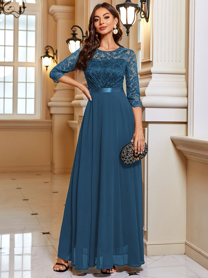 Dames maxi jurk voor speciale gelegenheden. Elegante avondjurk, feestjurk in marineblauw, bordeauxrood of hemelsblauw.