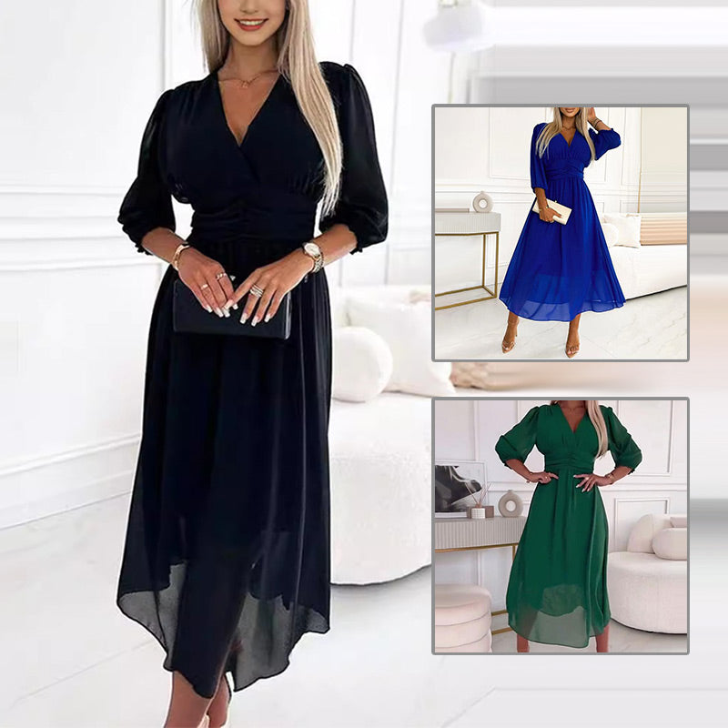 Stijlvolle midi zomerjurk, ideaal als casual jurk of feestjurk voor dames in de zomer.