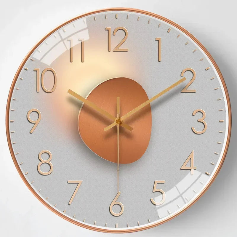 Elegante minimalistische wandklok, stille kwartsuurwerk, 30 cm diameter, klassiek-modern ontwerp, decoratief voor elk interieur