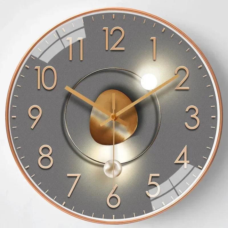 Elegante minimalistische wandklok, stille kwartsuurwerk, 30 cm diameter, klassiek-modern ontwerp, decoratief voor elk interieur