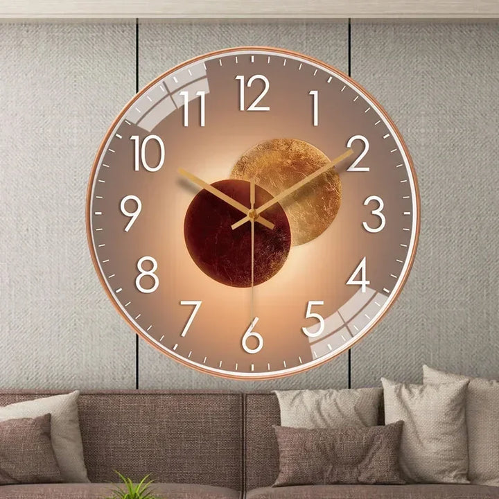Elegante minimalistische wandklok, stille kwartsuurwerk, 30 cm diameter, klassiek-modern ontwerp, decoratief voor elk interieur