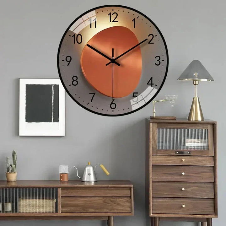Elegante minimalistische wandklok, stille kwartsuurwerk, 30 cm diameter, klassiek-modern ontwerp, decoratief voor elk interieur