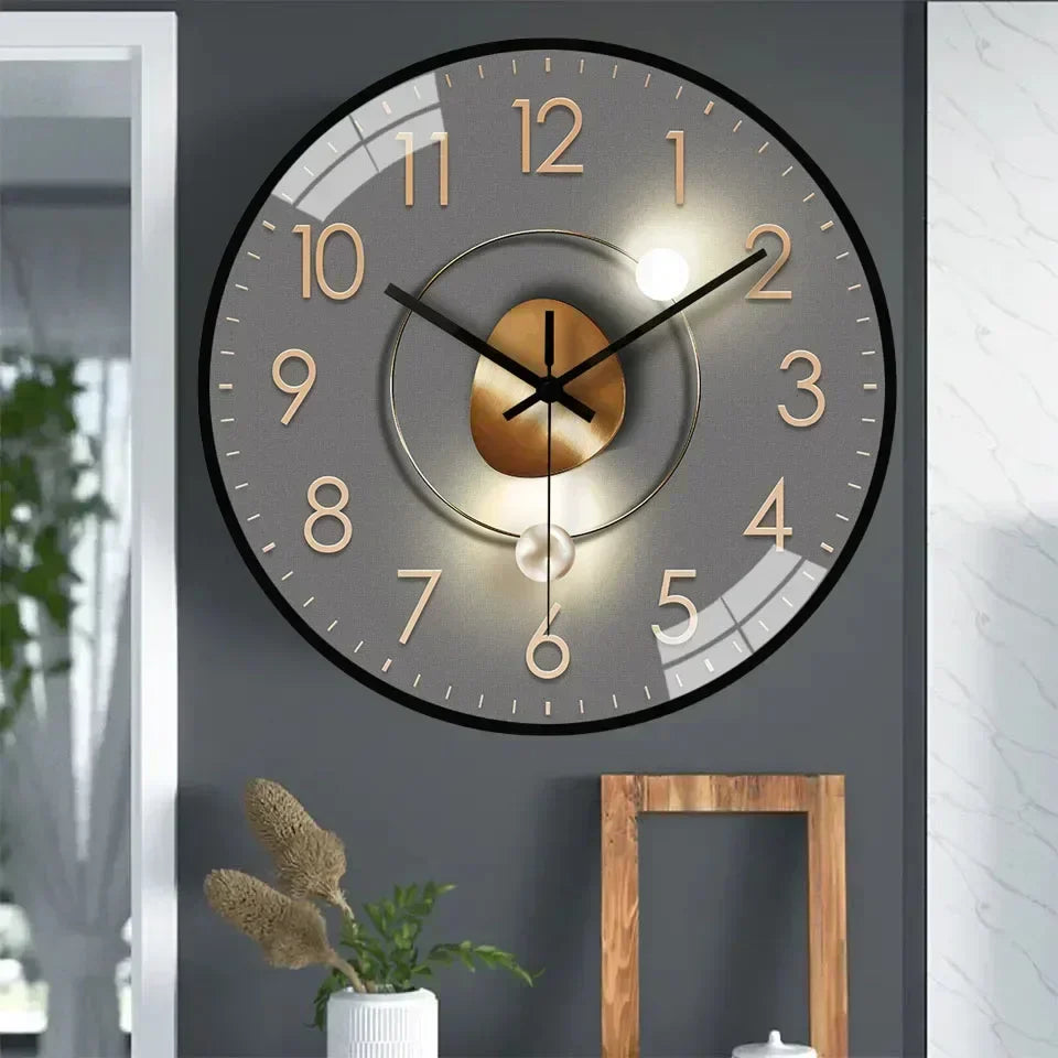 Elegante minimalistische wandklok, stille kwartsuurwerk, 30 cm diameter, klassiek-modern ontwerp, decoratief voor elk interieur
