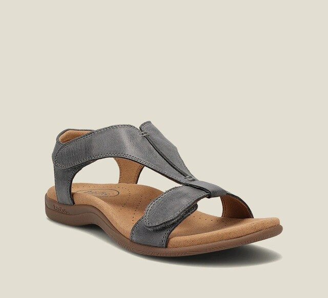 Elegante orthopedische dames sandalen, klittenbandsluiting, neutraal ontwerp, zacht gevoerde zolen voor comfort en stijl.