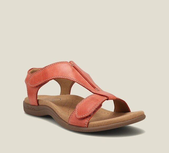 Elegante orthopedische dames sandalen, klittenbandsluiting, neutraal ontwerp, zacht gevoerde zolen voor comfort en stijl.
