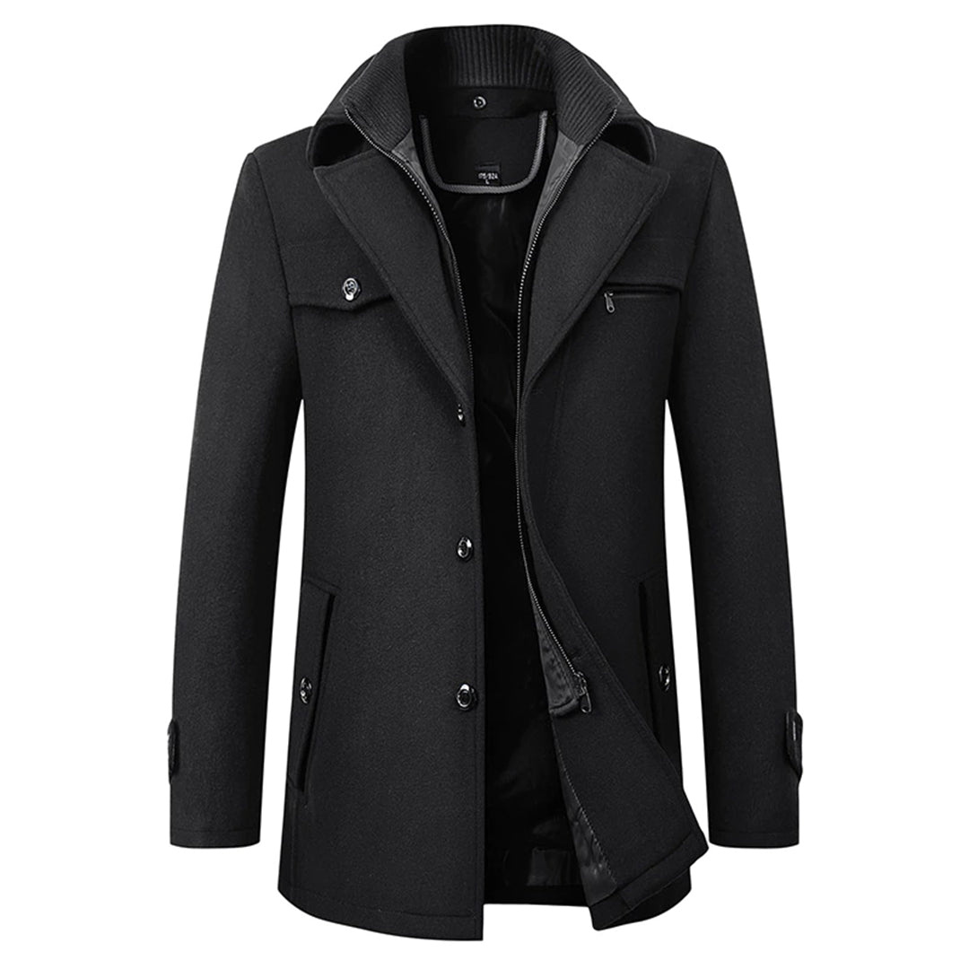 Elegante, warme heren wintermantel, perfect voor stijlvolle heren mode en winterkleding.