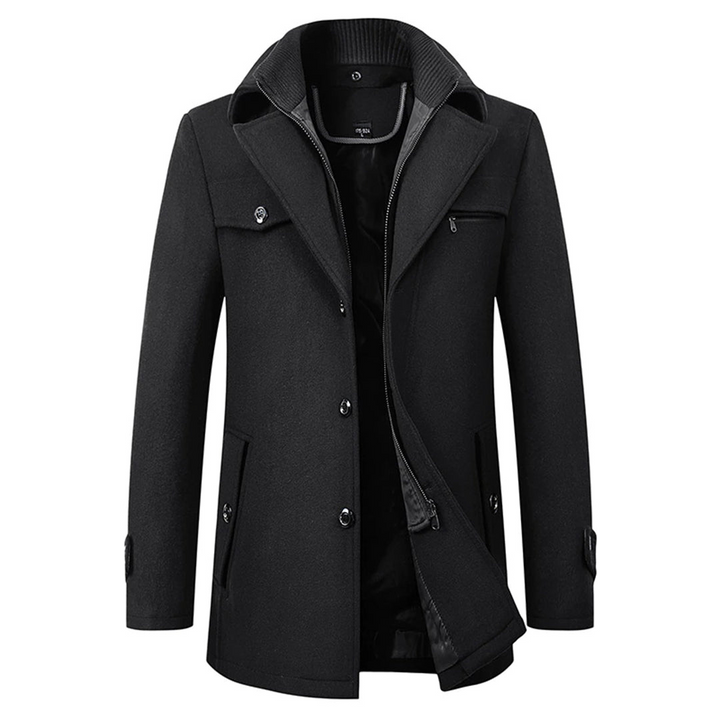 Elegante, warme heren wintermantel, perfect voor stijlvolle heren mode en winterkleding.