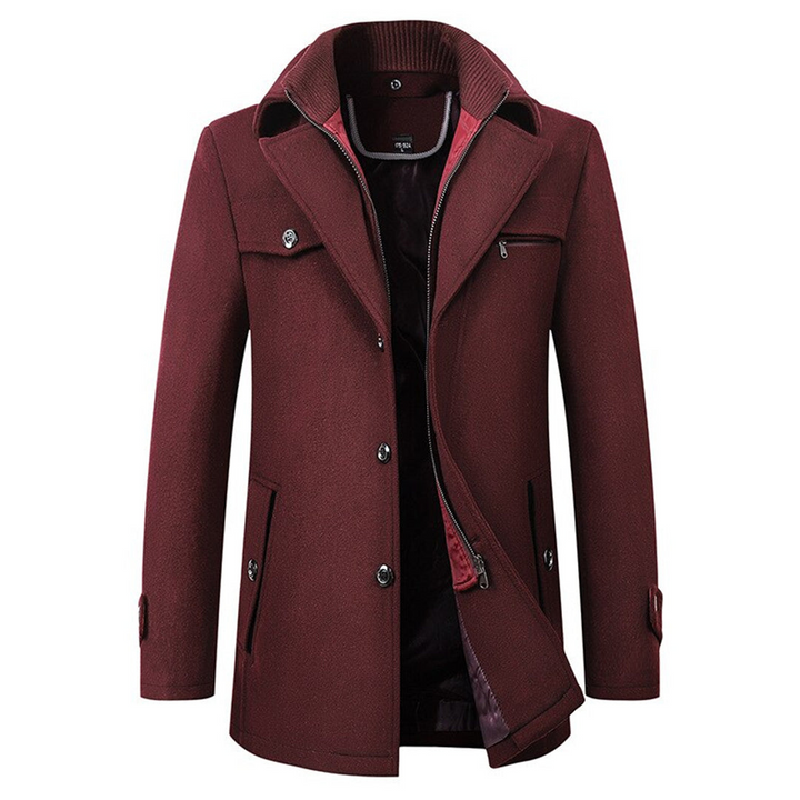 Stijlvolle herenmantel die elegantie en warmte combineert. Perfect voor de moderne man.