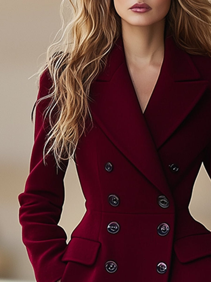 Warme wijnrode dames winterjas, verfijnd en elegant. Een comfortabele keuze voor koude dagen.