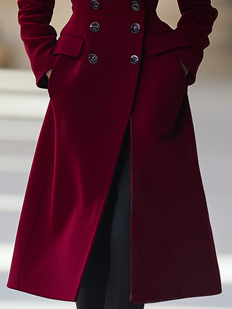 Veelzijdige wijnrode damesjas, tijdloze mode. Combineer elegantie met praktisch comfort voor elke gelegenheid.