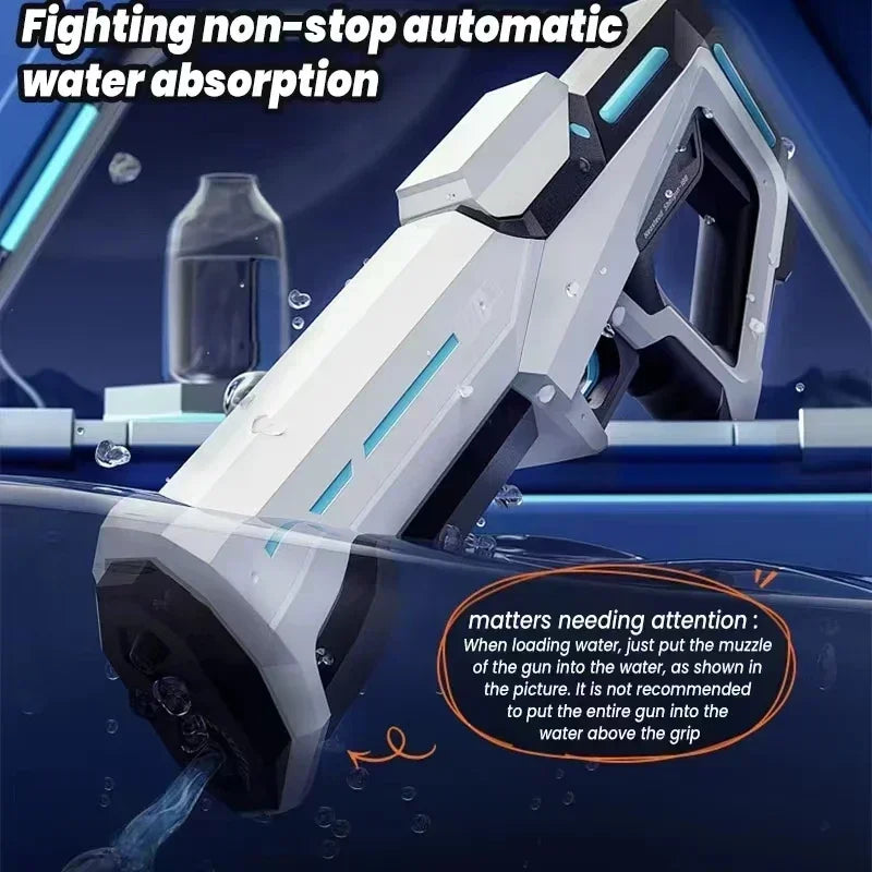 Elektrische waterpistolen met automatische straal, felgekleurd, perfect voor zomers plezier voor kinderen en volwassenen.