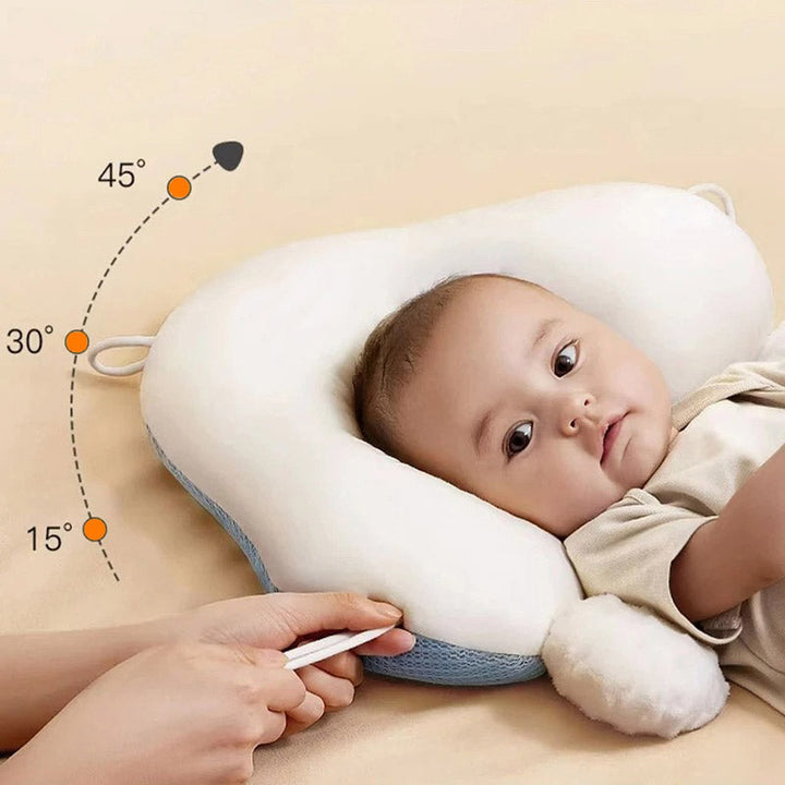 Baby slaapkussen speciaal ontworpen voor plat hoofd preventie, ergonomisch en ademend.