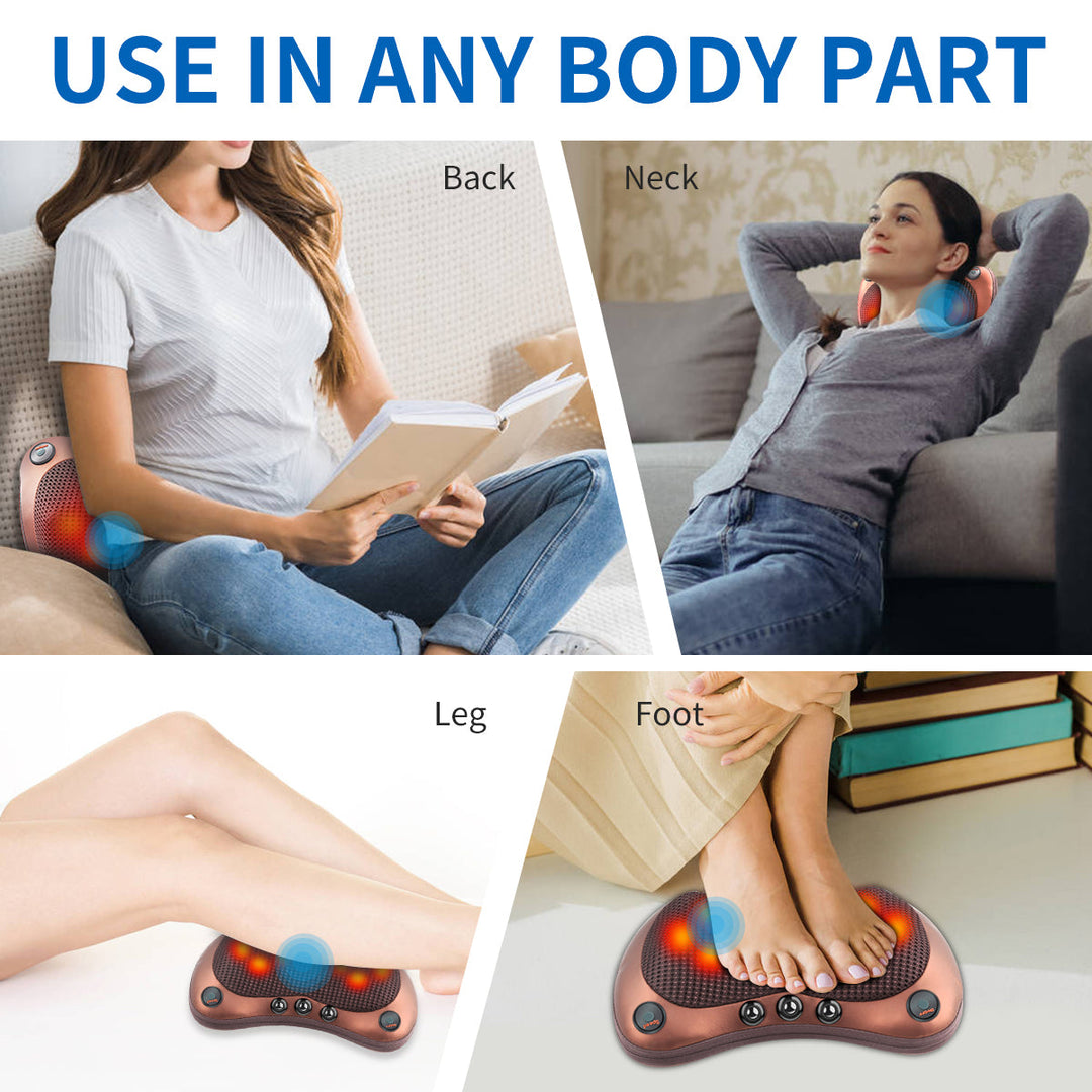 Ergonomisch massagekussen met magnetotherapie en verstelbare snelheid voor nek, schouders en rug, ultieme ontspanning
