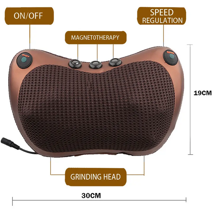 Ergonomisch massagekussen met magnetotherapie en verstelbare snelheid voor nek, schouders en rug, ultieme ontspanning